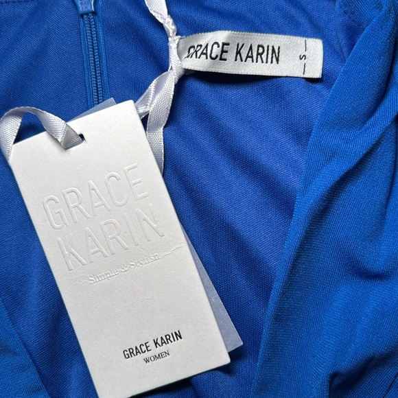 Grace Karin Faux Wrap Dress Flutter Sleeve Size S - Picture 10 of 11